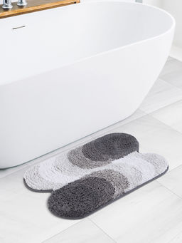OBSESSIONS - Quick Dry Anti Skid Bath Mat, Grey