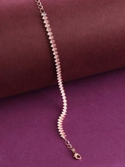 Zaveri Pearls - Pink Dazzling Marquise Cubic Zirconia Contemporary Tennis Bracelet-ZPFK14020