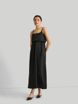 Reistor - Black Strappy Maxi Dress