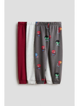 H&M - Boys Multi-Color 3-pack motif-detail brushed-inside joggers