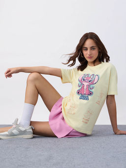 The Souled Store - Official Disney: Lilo and Stitch: Less Drama Oversized T-Shirt