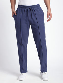 R&B - Men Blue Solid Regular Trackpant