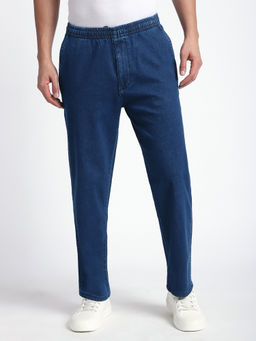 R&B - Men Blue Solid Relaxed Jeans
