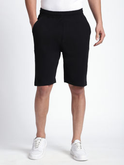 R&B - Men Black Solid Regular Shorts