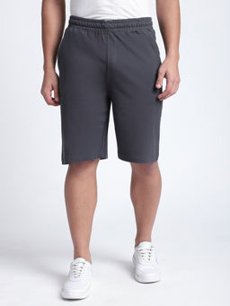 R&B - Men Grey Solid Regular Shorts