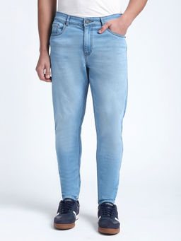 R&B - Men Blue Solid Tapered Jeans