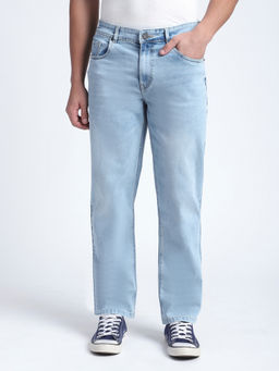 R&B - Men Blue Solid Tapered Jeans