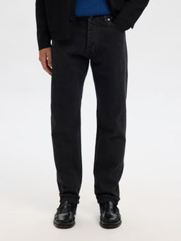 SELECTED HOMME - Men Black Organic Cotton Slim Fit Jeans