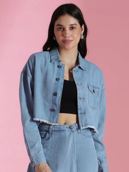 Belliskey - Women Blue Solid Shacket