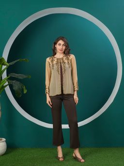 DEBONATELLA - Women Gold Embellished Shrug