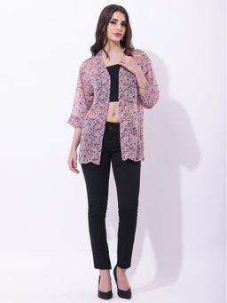 DEBONATELLA - Women Purple Floral Shrug