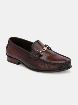 EGOSS - Ibiza Genuine Leather Buckled Loafers Formal Shoes Brown