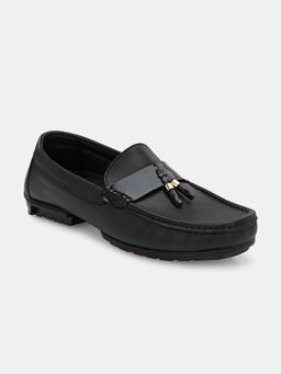 EGOSS - Ibiza Genuine Leather Tassel Loafers Formal Shoes Black