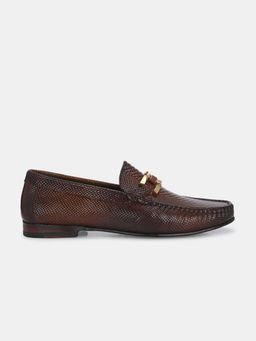 EGOSS - Ibiza Genuine Leather Buckled Loafers Formal Shoes Brown