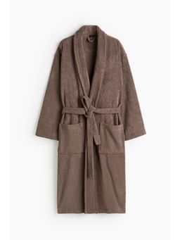 H&M - Women Brown Cotton Terry Dressing Gown