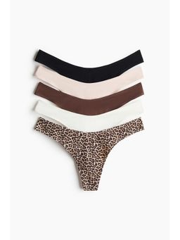 H&M - Women Multi-Color 5-Pack Cotton Thong Briefs
