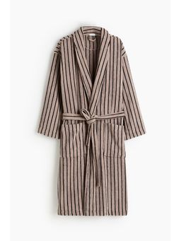 H&M - Women Beige Cotton Terry Dressing Gown