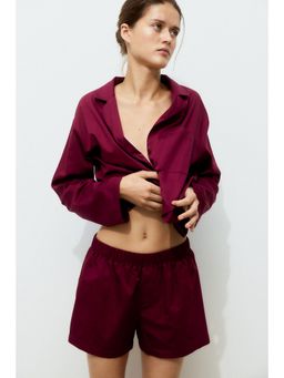 H&M - Women Pink Cotton Shirt And Shorts