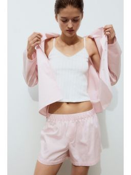 H&M - Women Pink Cotton Shirt And Shorts