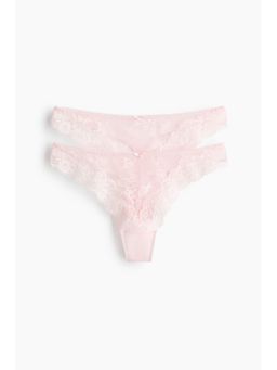 H&M - Women Pink 2-Pack Lace Thong Briefs