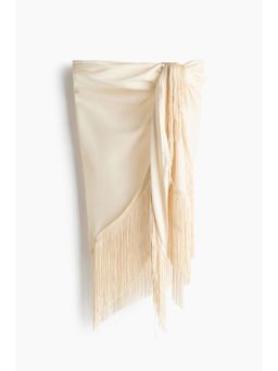 H&M - Women Beige Fringe-Trimmed Sarong