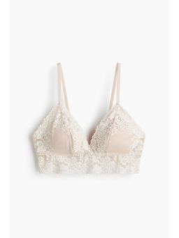 H&M - Women Beige Padded Soft Lace Bra