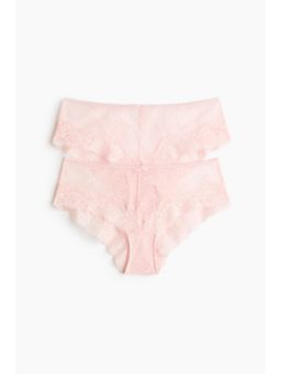 H&M - Women Pink 2-Pack Lace Hipster Briefs