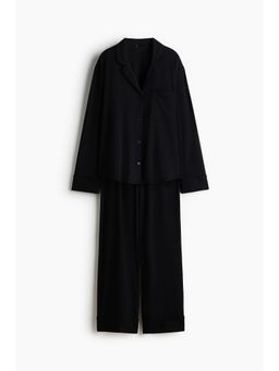 H&M - Women Black Viscose-Blend Pyjamas With Shirt