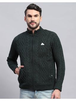 Monte Carlo - Men's Woven Green High Neck Full Sleeve Jacket