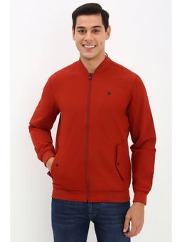Allen Solly - Men Red Solid Full Sleeves Casual Jacket