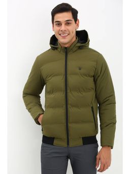 Allen Solly - Men Olive Solid Full Sleeves Casual Jacket