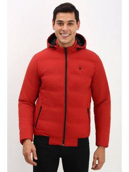Allen Solly - Men Red Solid Full Sleeves Casual Jacket