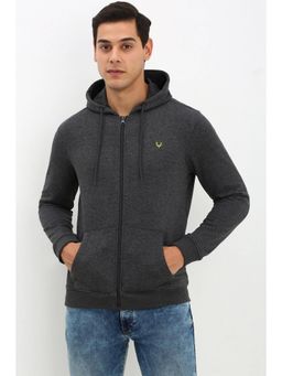 Allen Solly - Men Grey Hooded Neck Full Sleeves Casual Jacket