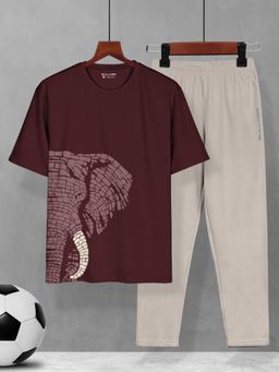 BULLMER - Trendy Clothing Burgundy Oversized Co-Ord (Set of 2)