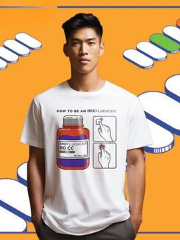 A47 - Influencer's Ink White Oversized T-Shirt