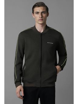 Louis Philippe - Men Casual Olive Textured Jacket