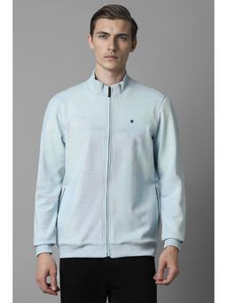 Louis Philippe - Men Casual Light Blue Textured Jacket