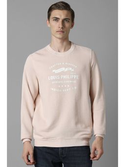 Louis Philippe - Men Casual Peach Print Sweatshirt