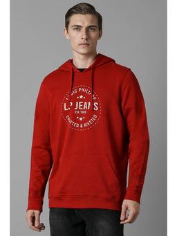 Louis Philippe - Men Casual Red Print Sweatshirt