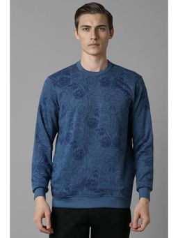 Louis Philippe - Men Casual Navy Blue Print Sweatshirt