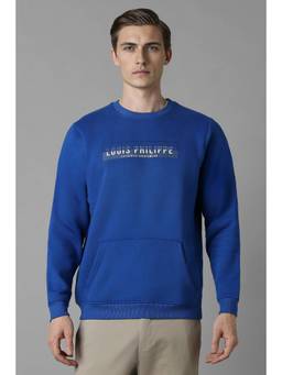 Louis Philippe - Men Casual Blue Print Sweatshirt