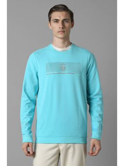 Louis Philippe - Men Casual Blue Print Sweatshirt