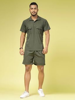 RIGO - Men Army Green Oversized Co-Ord (Set of 2)