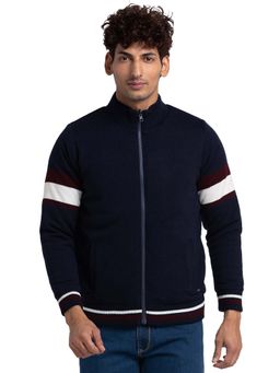 Parx - Regular Fit Colorblock Dark Navy Cardigan