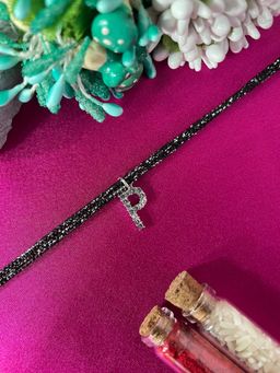 Digital Dress Room - P Letter Ad Black Thread Rakhi
