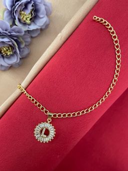 Digital Dress Room - L Letter Diamond Bracelet Rakhi