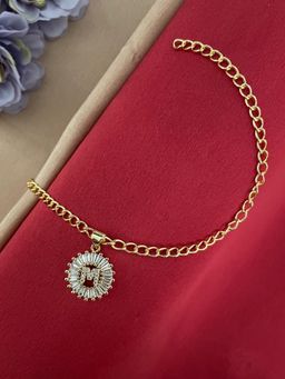 Digital Dress Room - M Letter Diamond Bracelet Rakhi