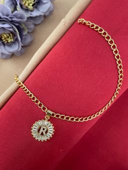 Digital Dress Room - R Letter Diamond Bracelet Rakhi