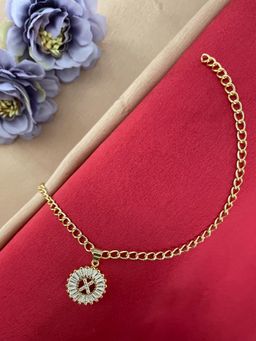 Digital Dress Room - X Letter Diamond Bracelet Rakhi