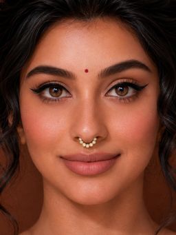 ADIVA - Gold-Plated Round Cut Ad Stone Septum Nose Ring